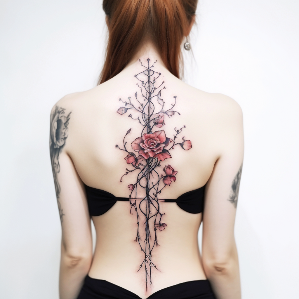 Female Simple Spine Tattoos